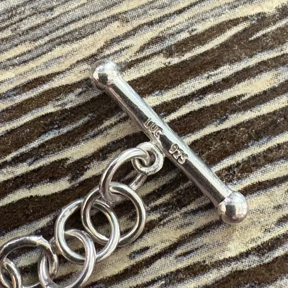 BEAUTIFUL Sterling Silver 925 Abalone Link Bracelet Adjustable - Picture 10 of 10